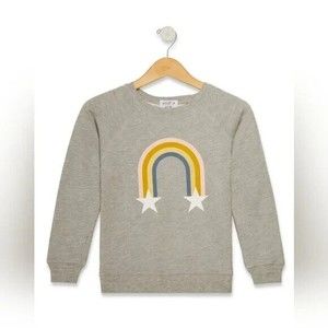 Wildfox Kids Girls Gray Rainbow Star Sweatshirt Size XS 4-5 NEW